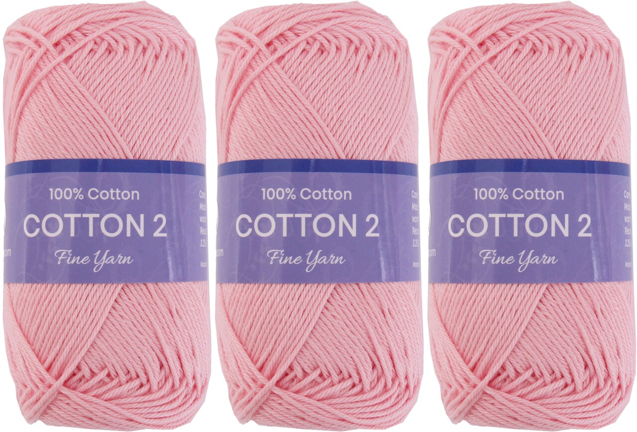 Threadart 100% Pure Cotton Crochet Yarn Size 2 | 50 gram Skeins |165 yds per Skein | Fine #2 | Singles, 3 Packs, & 6 Packs